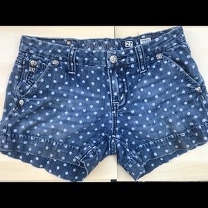 Miss Me Polka Dot JS4480H17 Jean Shorts sz 27